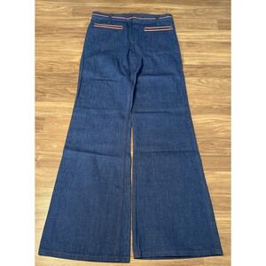 Vintage Margie Cheap Jeans 70s Bell Bottoms High Waist Striped Trim Denim 29x32